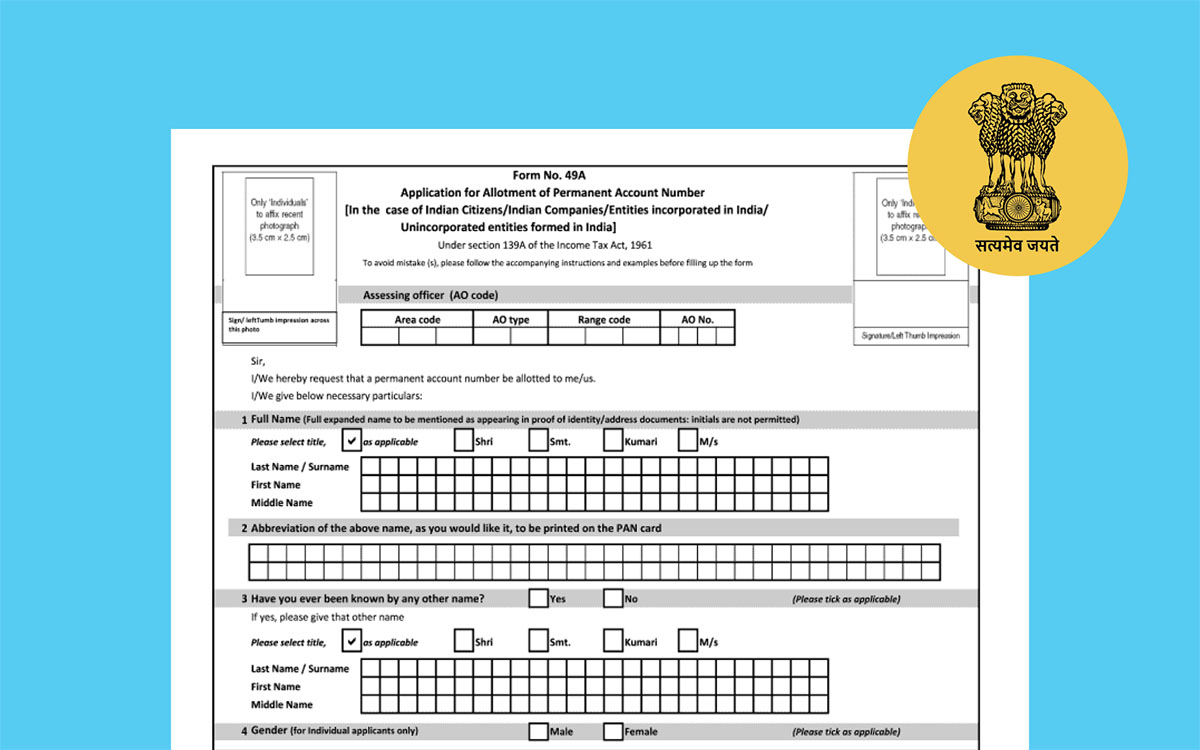 Form 49a For Pan Card Documents Fees And Online Submission 4480